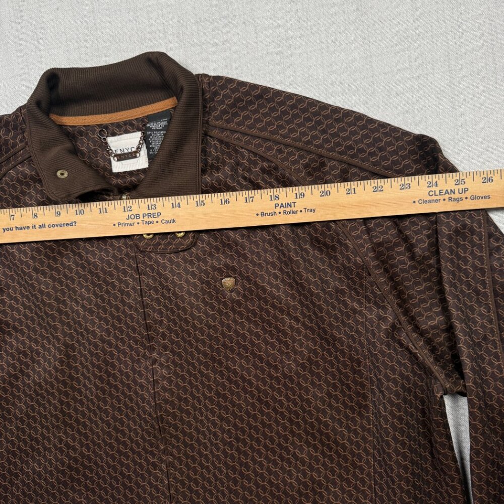 ENYCE Zip Track Jacket Brown Monogram Logo Full Zip Retro Style Size XXL - Picture 10 of 16